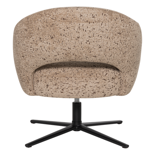 WOOOD draaifauteuil Pico - Wollig Structuur - Zand - 74x71x69