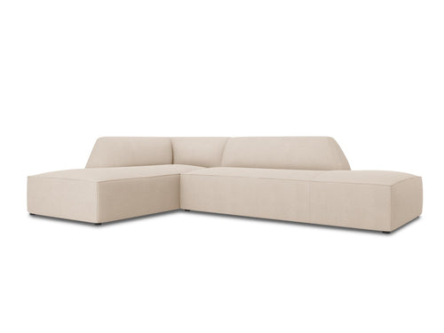 Micadoni linker hoekbank Ruby 4-zits, structurele stof, beige - 180x273x69cm