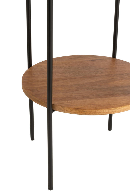 J-Line vloerlamp - ijzer/mango - naturel/zwart