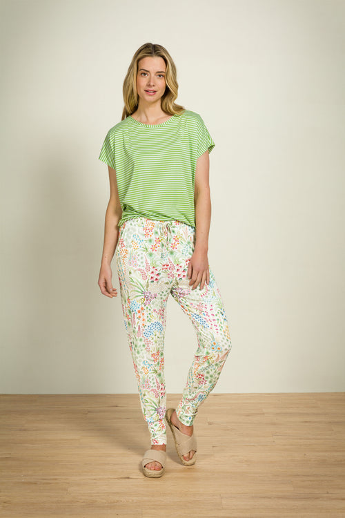 Pip Studio - Tatum Pyjama Shirt - Dames - Little Sumo Stripe - Groen - L - vtwonen shop