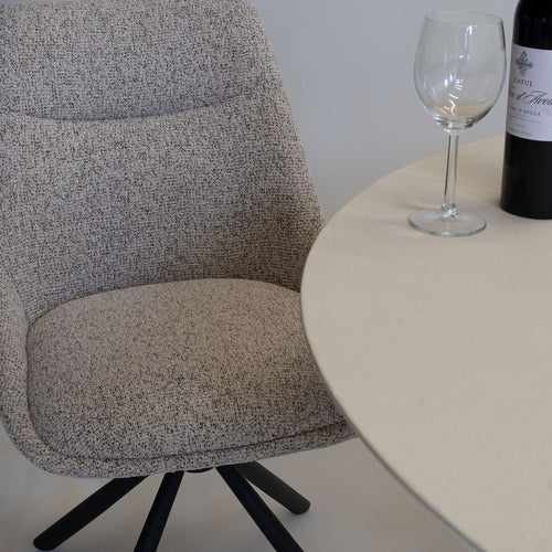 DÉJA Living Eetkamerstoel Malou - Taupe/Zwart - Draaibaar - Set van 2 - vtwonen shop
