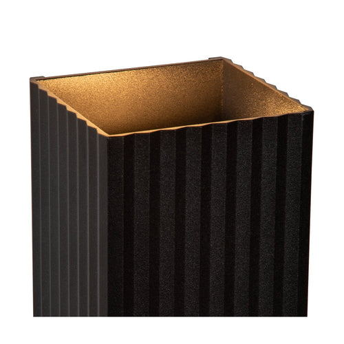 Atmooz wandlamp Ribble rechthoek - zwart - Ø 8 x H 18 cm - GU10