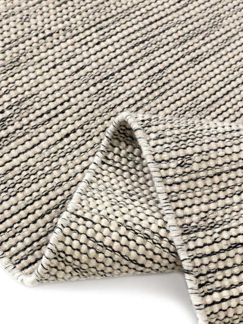 benuta wollen vloerkleed Rocco - beige/zwart - 200x200 cm
