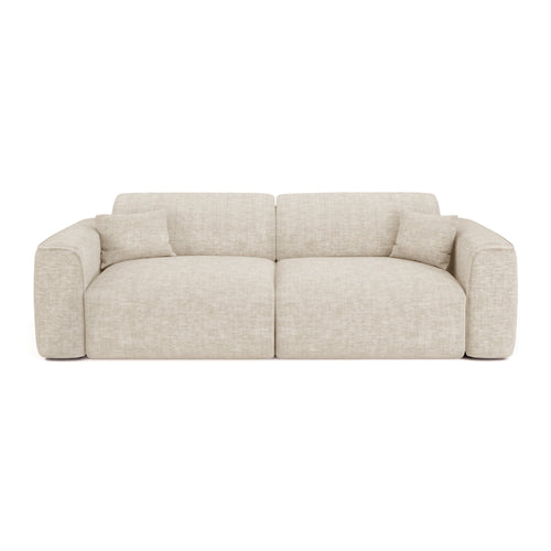 Sia Home - Rechte bank YUMA - Fluweel met structuur - Beige - 240cm - vtwonen shop