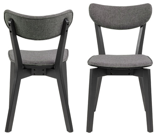 BRAM Eetkamerstoel Hamar - Set van 2 - Grijs met Zwart Frame - vtwonen shop