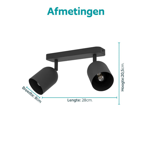 EGLO spot Tilston - 28 cm - zwart