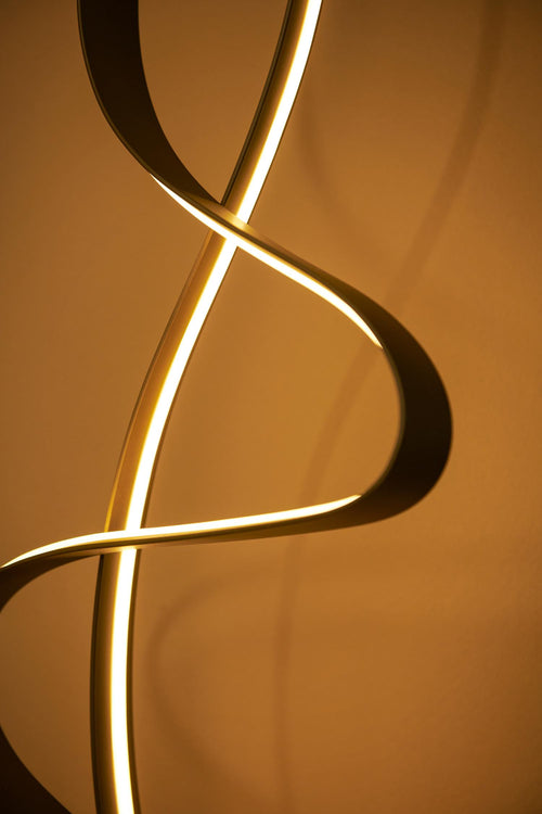Lucide vloerlamp LAMBADA - Geïntegreerde LED - Mat Goud / Messing