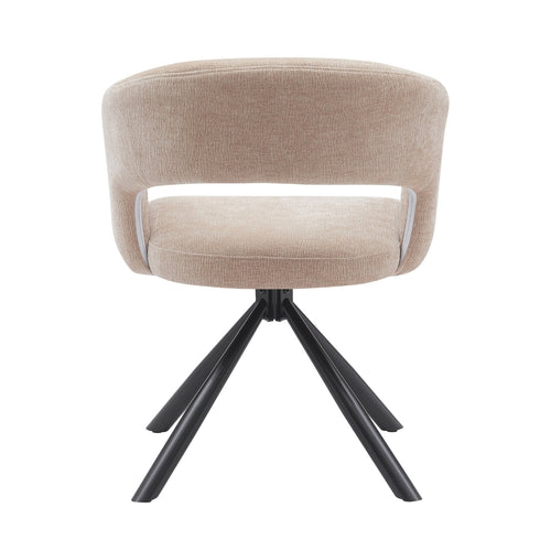 DÉJA Living Eetkamerstoel Elle - Stof/Metaal - Taupe - Set van 2