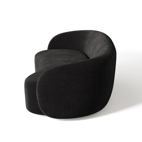 Sia Home - Rechte slaapbanken KATE - Zacht aanvoelende geweven stof - Zwart - 210cm