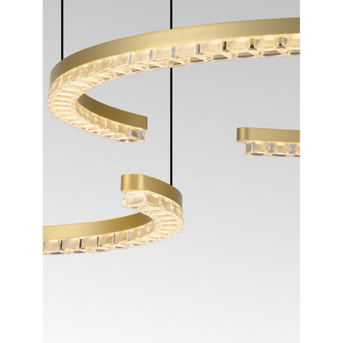 Nova Luce GREAMY Geïntegreerde LED-pendellamp, goudkleurig, Triac dimbaar, 49W, 3668lm, 3000K