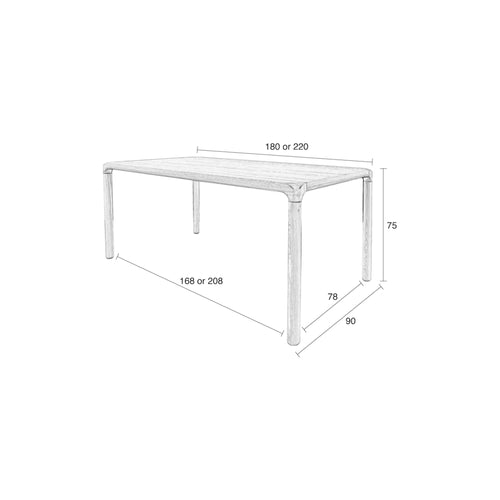 Zuiver Storm Eettafel 180x90 cm Hout Naturel - vtwonen shop