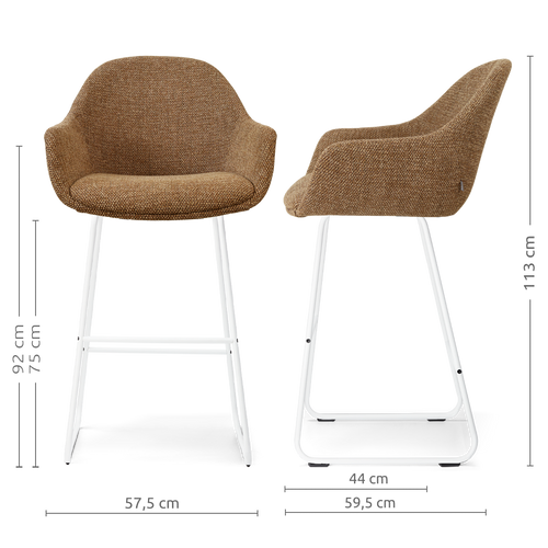Nolon Nino-Mae barkruk bruin blend - wit onderstel - 75 cm