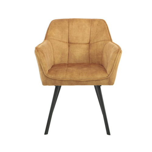 StarFurn Eetkamerstoel Emma - Geel Velvet  - Set van 2