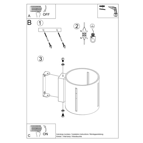 Sollux Lighting Wandlamp INEZ wit - 10x12x10cm