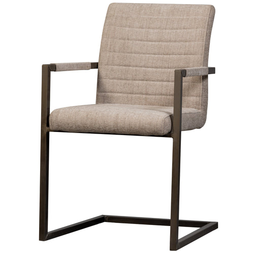 WOOOD eetkamerstoelen Bas - Geweven Stof - Zand Melange - Set van 6 - vtwonen shop