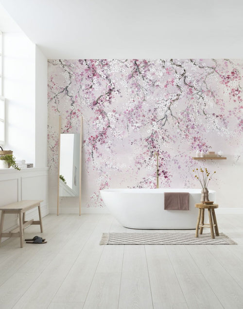 Sanders & Sanders fotobehang bloesems roze - 300 x 280 cm - 612002