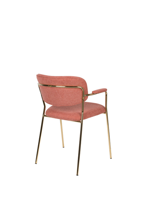 Housecraft Living Jolien Eetkamerstoelen armleuning Goud/Roze - Set van 2 - vtwonen shop