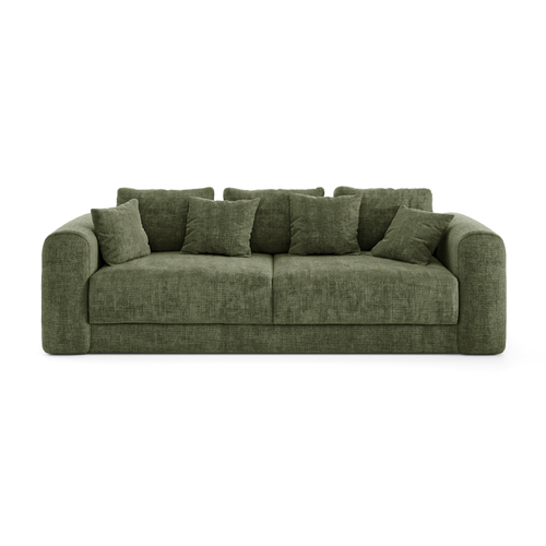 Sia Home - Slaapbank met opbergruimte, notenhout RIO - kruisbinding vintage groen 250cm