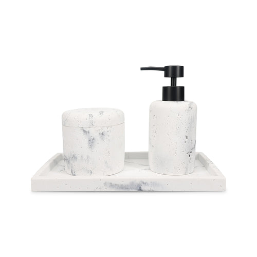 S|P Collection - Opbergpot 9,5xH9,5cm marble white Suds
