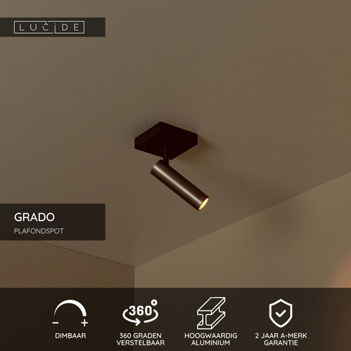 Lucide plafondspot GRADO - 1xGU10 (MR11) - Grijs ijzer