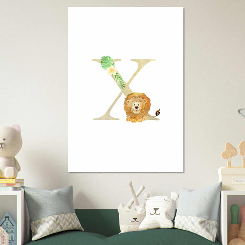 Artfulprints Poster Letter X kindernaam   - 30x40 cm - Meerkleurig