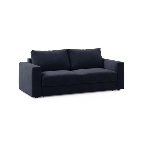 Cosmopolitan Design - Converteerbare bank Grena 3-zits, flueel koningsblauw - 100x205x90cm