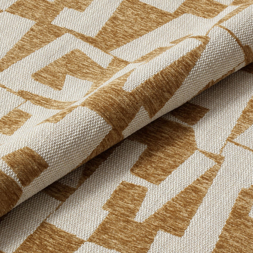 Sia Home - Fauteuil JENA - Stof met structuurpatroon - Mosterd - 65cm