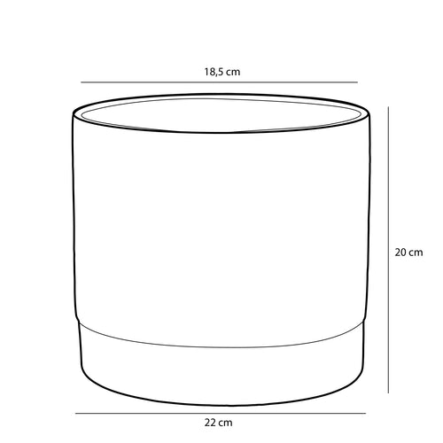 Mica Decorations Olof Bloempot - H20 x Ø22 cm - Terracotta - Donkerblauw