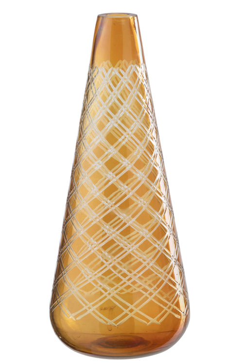 J-Line vaas - glas - goud - large