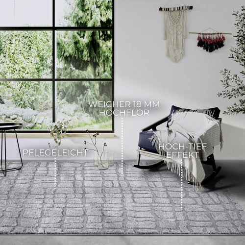 Elle Decoration Gallery High Pile Rug Artistique Light Grey 160x235 cm