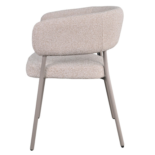 DÉJA Living Eetkamerstoel Malilla - Beige Stof - Set van 2