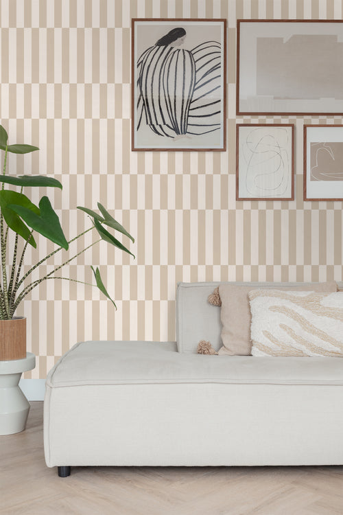 ESTAhome behang strepen beige - 50 x 900 cm - 131211 - vtwonen shop