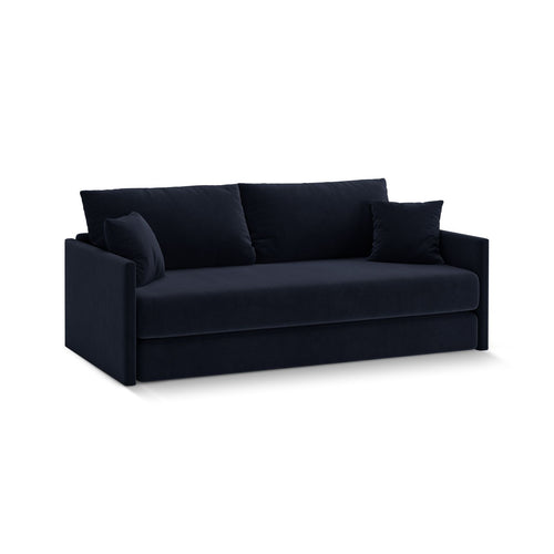 Cosmopolitan Design - Converteerbare bank Shannon 3-zits, flueel koningsblauw - 94x209x87cm