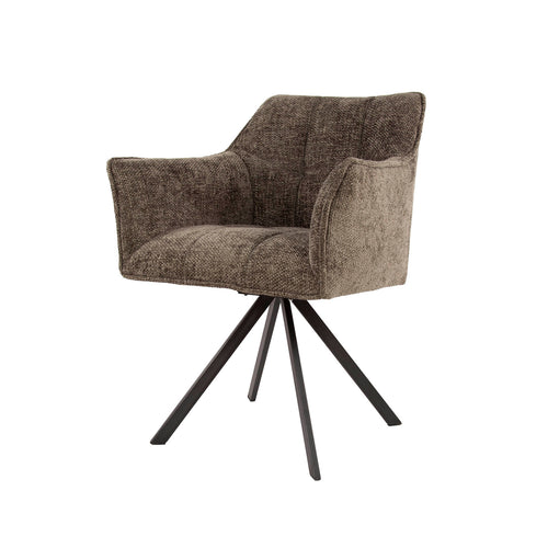 Giga Meubel Eetkamerstoel Raster - Taupe - Draaibaar - Set van 2 - Set van 2