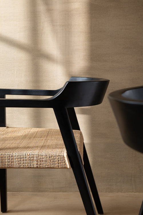 J-Line stoel Emma - hout - zwart/bruin