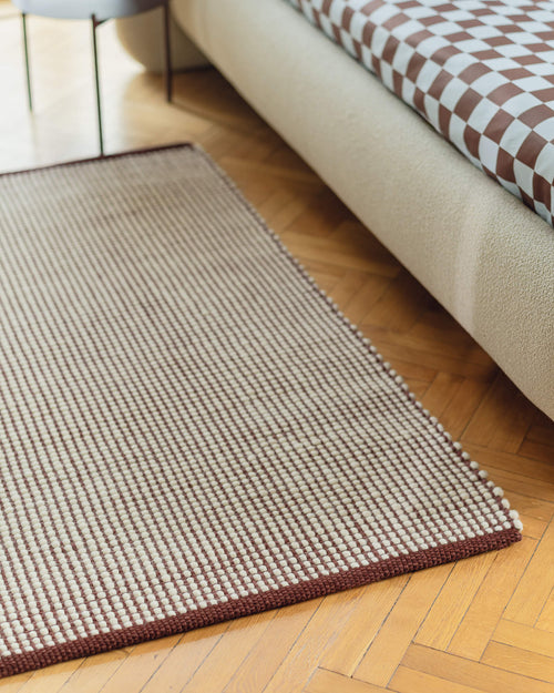 noo.ma handgeweven vloerkleed Natural Beige - Nieuw-Zeelandse wol, laagpolig, rechthoekig