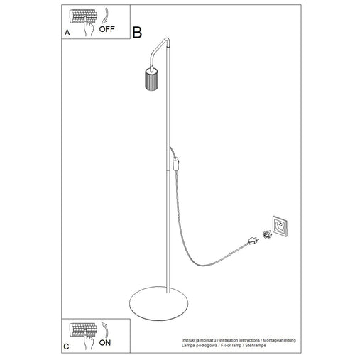Sollux Lighting Vloerlamp KARBON 1 goud - 30x30x160cm