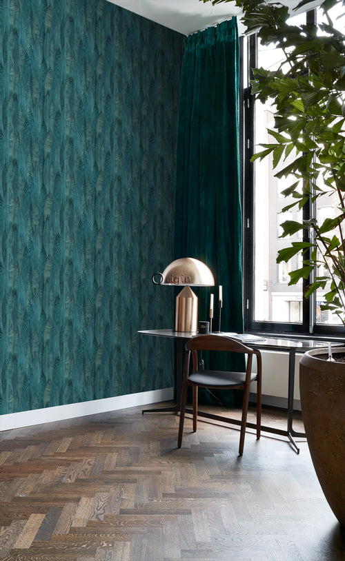 Origin Wallcoverings eco-texture vliesbehang bladeren zeegroen - 53 cm x 10,05 m - 347368 - vtwonen shop