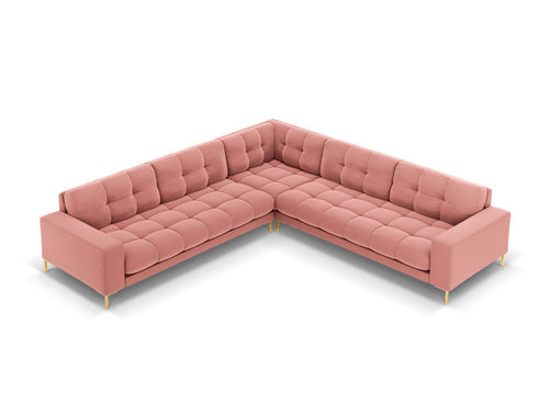Cosmopolitan Design Symmetrische hoekbank Bali 6-zits, flueel, roze - 256x256x75cm