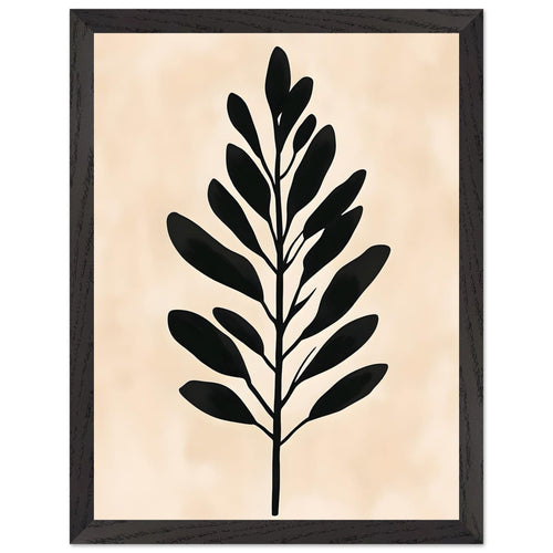 Artfulprints Poster met Lijst Boho – Bold leaf   - 30x40 cm - beige
