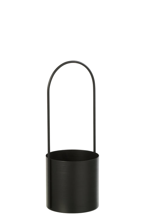 J-Line bloempot - ijzer - zwart - medium