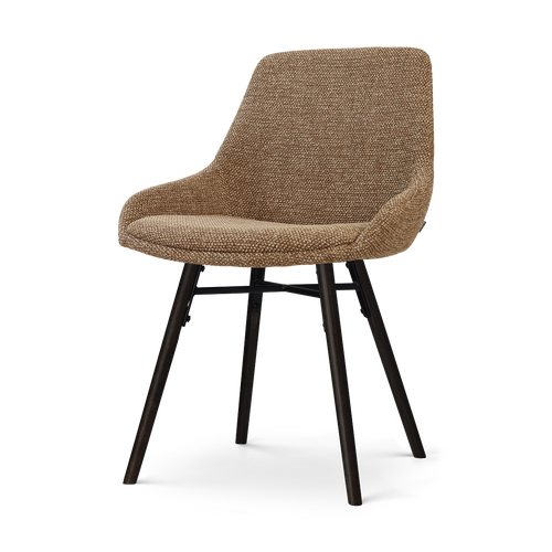 Nolon Nena-Isa eetkamerstoel bruin blend - zwart houten onderstel