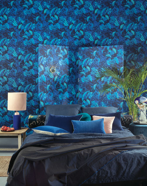 Masureel behang bladeren blauw - 53 cm x 10.05 m - 630597 - vtwonen shop