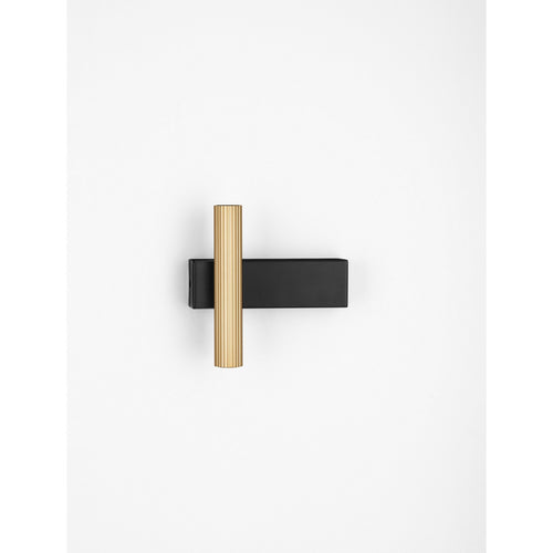 Nova Luce PARON Up & Down wandlamp Sandy Black, gouden LED 6W 326lm 3000K