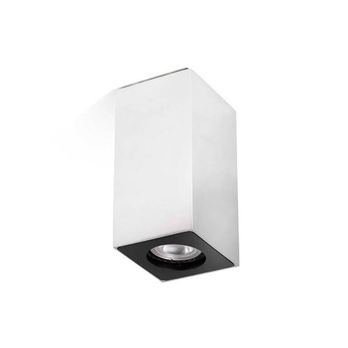 Faro Squad - 1 Light Square Tall Opbouwdownlight Aluminium, GU10