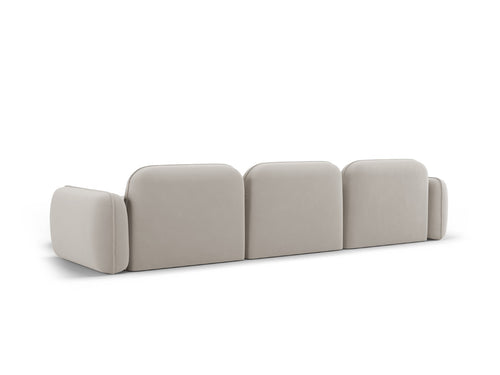 Cosmopolitan Design Modulaire hoekbank rechts Sydney 4-zits, flueel, lichtbeige - 165x320x70cm
