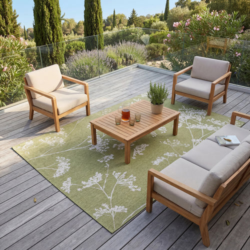 Lola&Moi vloerkleed Blossom - groen - 80x150cm