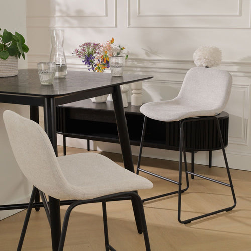 Nolon Nino-Mats Barkruk Beige - Zwart Onderstel - 65 cm - vtwonen shop