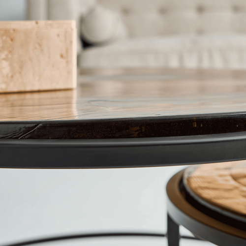 Signature - IGLOO Nestbare salontafel - Zwart - 86x86x46 cm