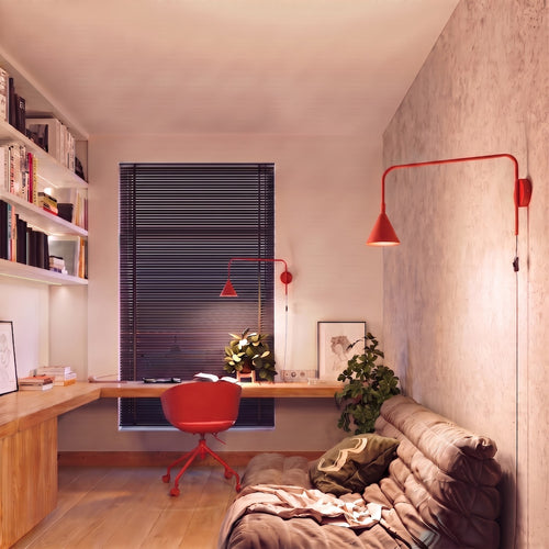 Sollux Lighting Wandlamp NOX rood - 14x61x30cm